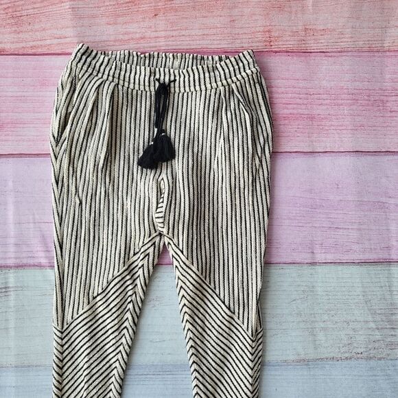 Rebecca Minkoff Black Sava Stripe Slouchy-Slim Woven Pants Size Medium‎ - Picture 5 of 9